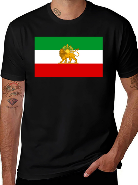 Vintage Iranian Flag T-Shirt - Lion and Sun Emblem Tee