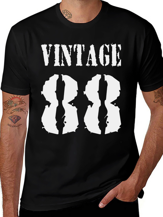 Vintage 88 Graphic Tee - Classic Black Cotton T-Shirt
