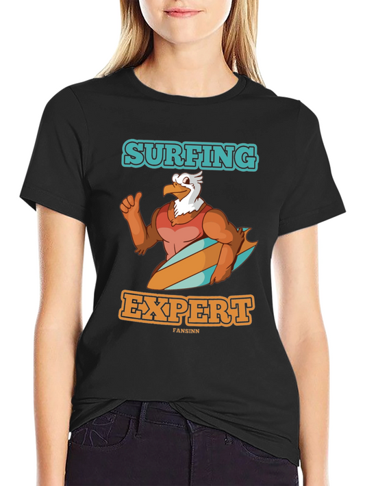 Surfing Expert Eagle Black T-Shirt