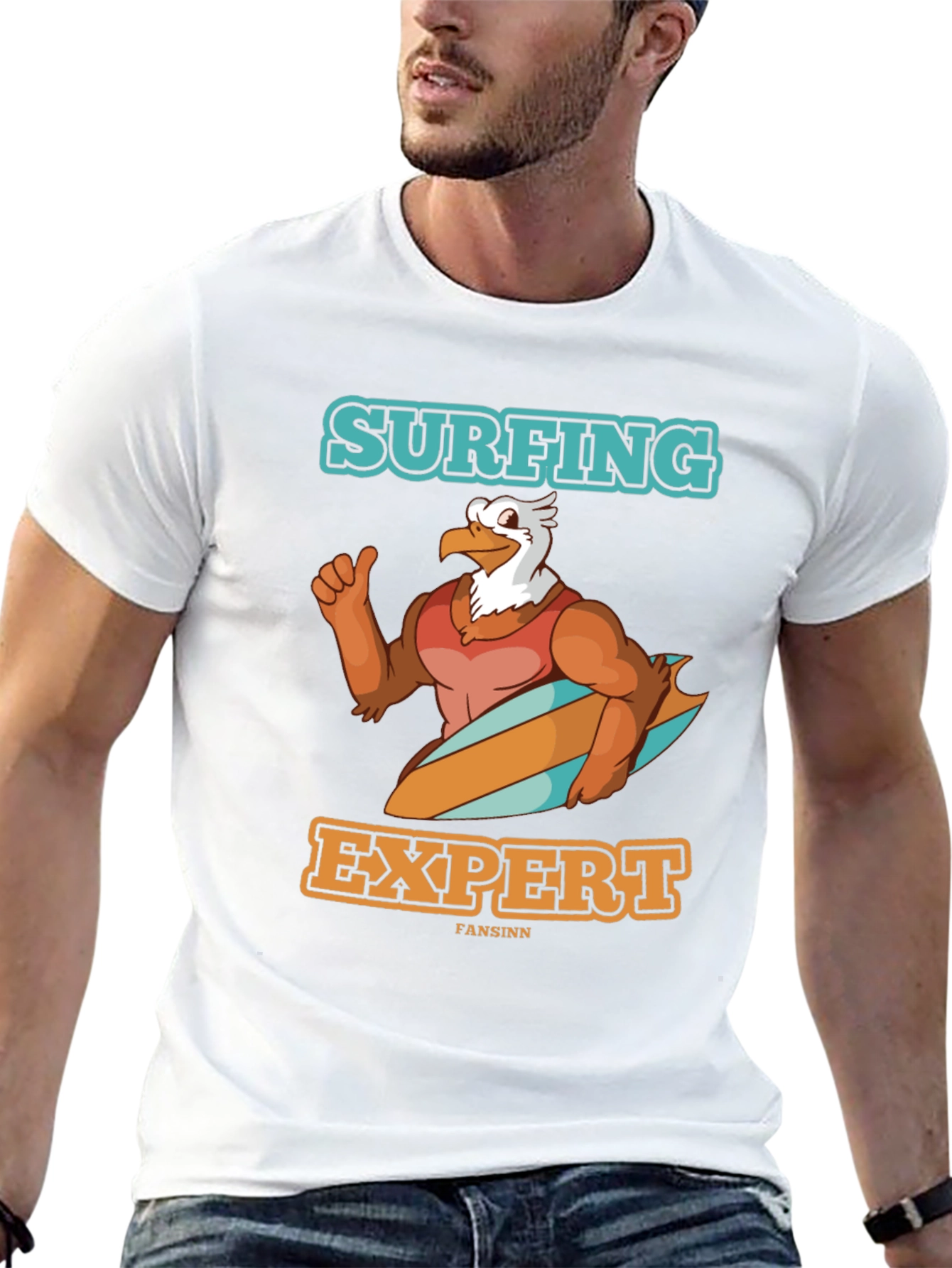 Surfing Expert Eagle Black T-Shirt