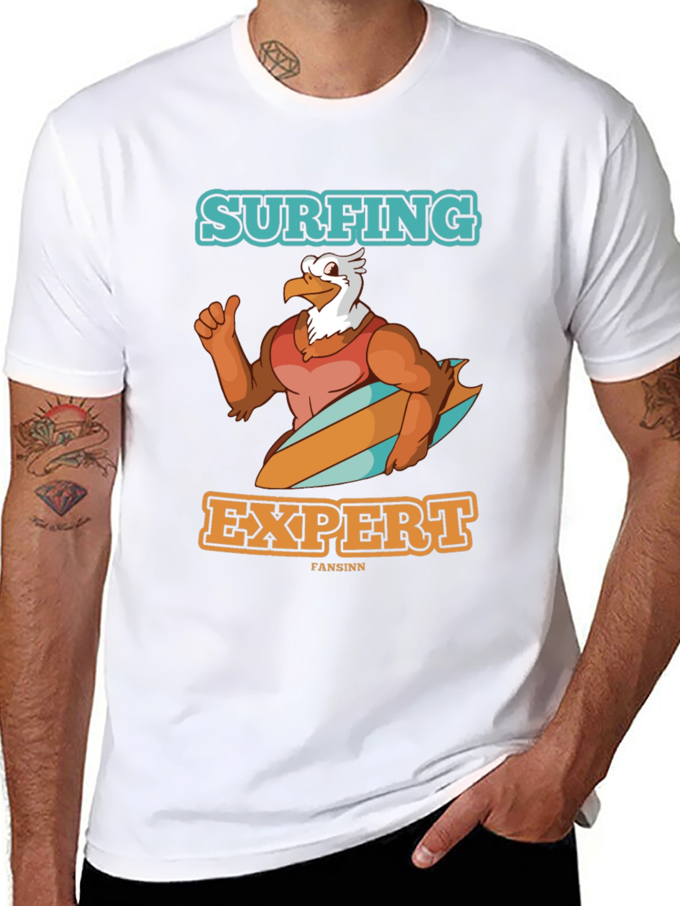 Surfing Expert Eagle Black T-Shirt