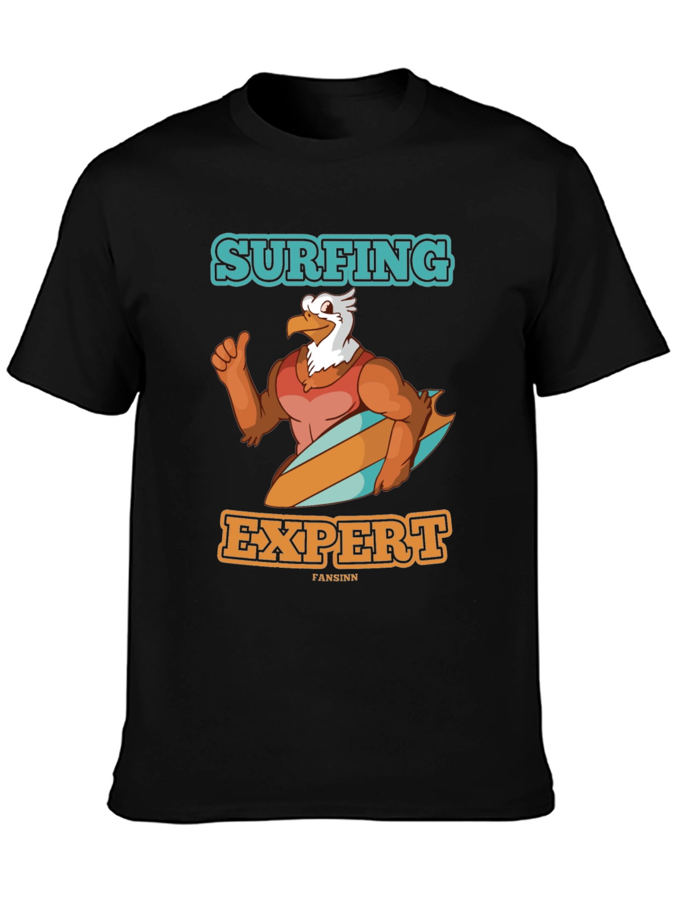 Surfing Expert Eagle Black T-Shirt