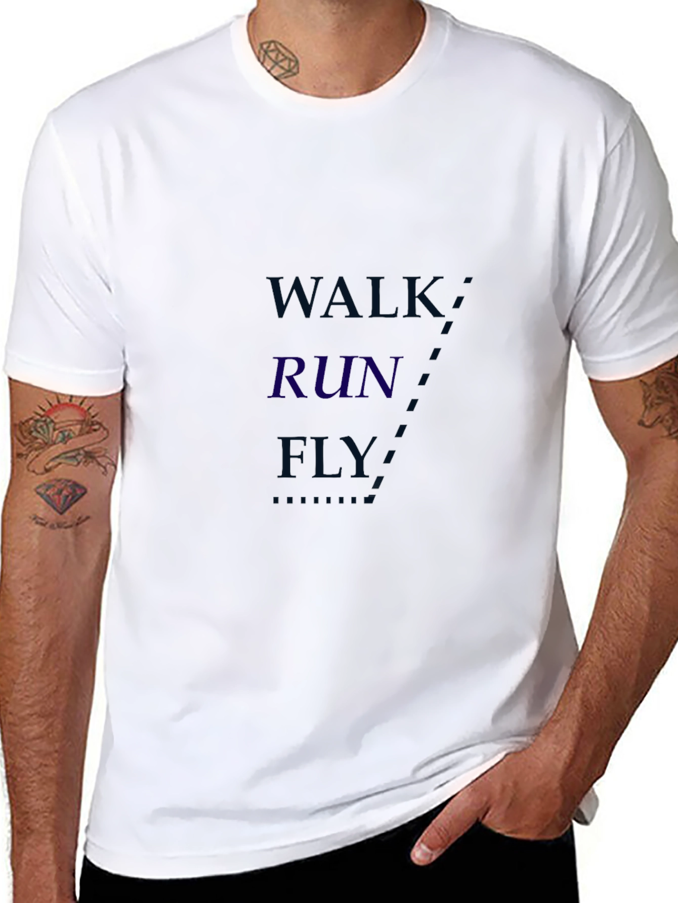 Walk Run Fly Graphic T-Shirt - Motivational Tee