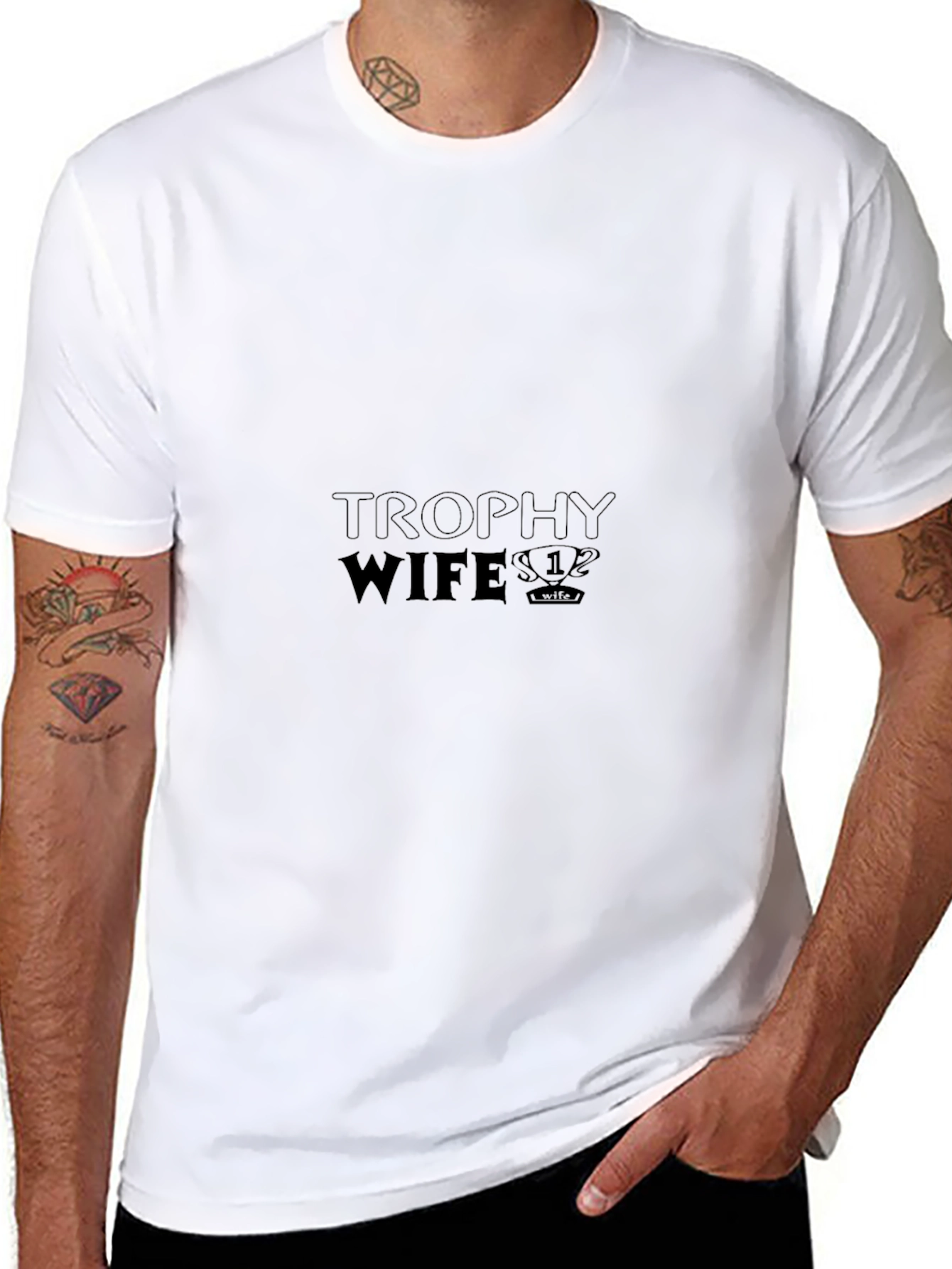 Trophy Wife Graphic Tee - Stylish Black T-Shirt