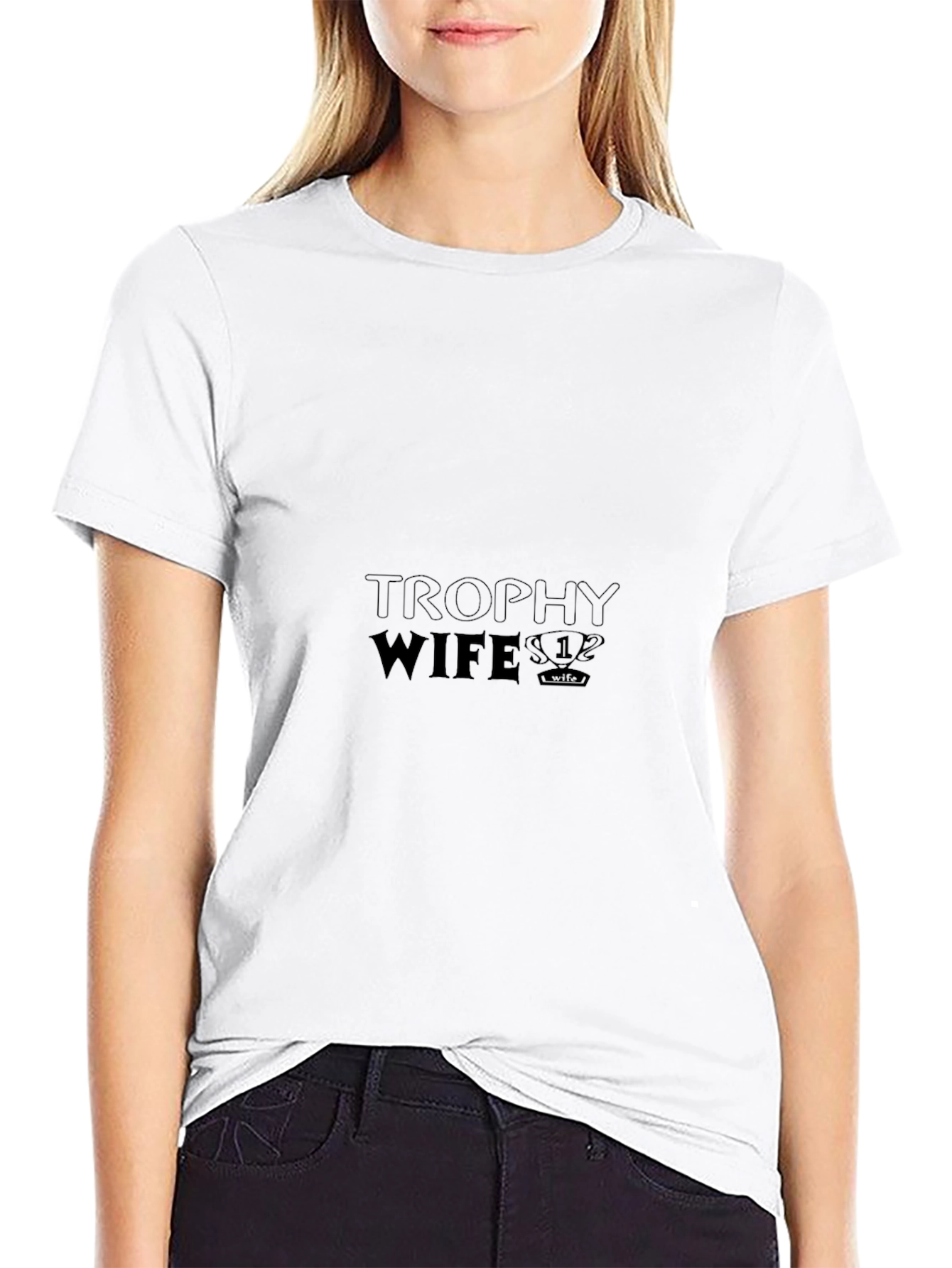 Trophy Wife Graphic Tee - Stylish Black T-Shirt