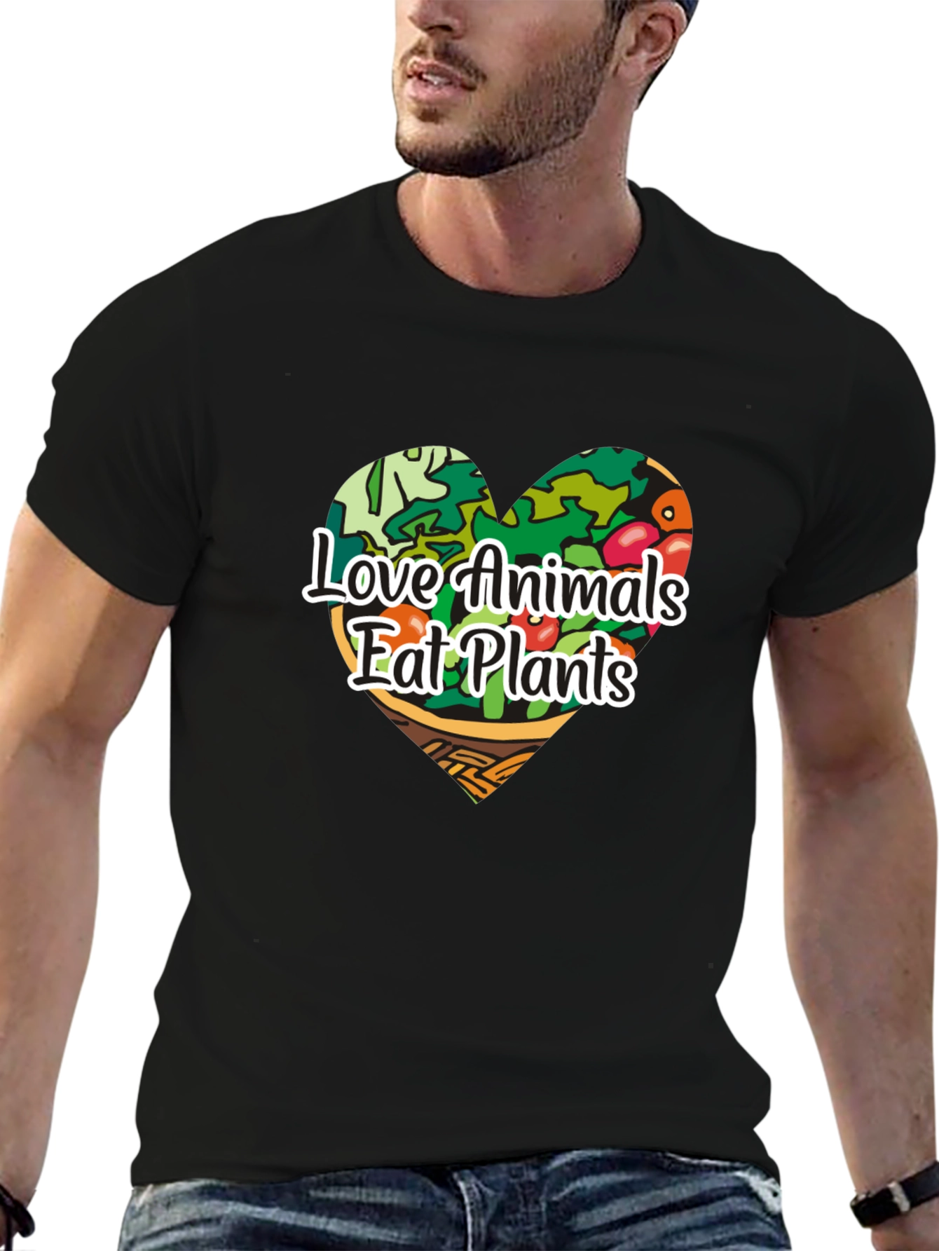 Vegan Love Animals Eat Plants Graphic Tee
