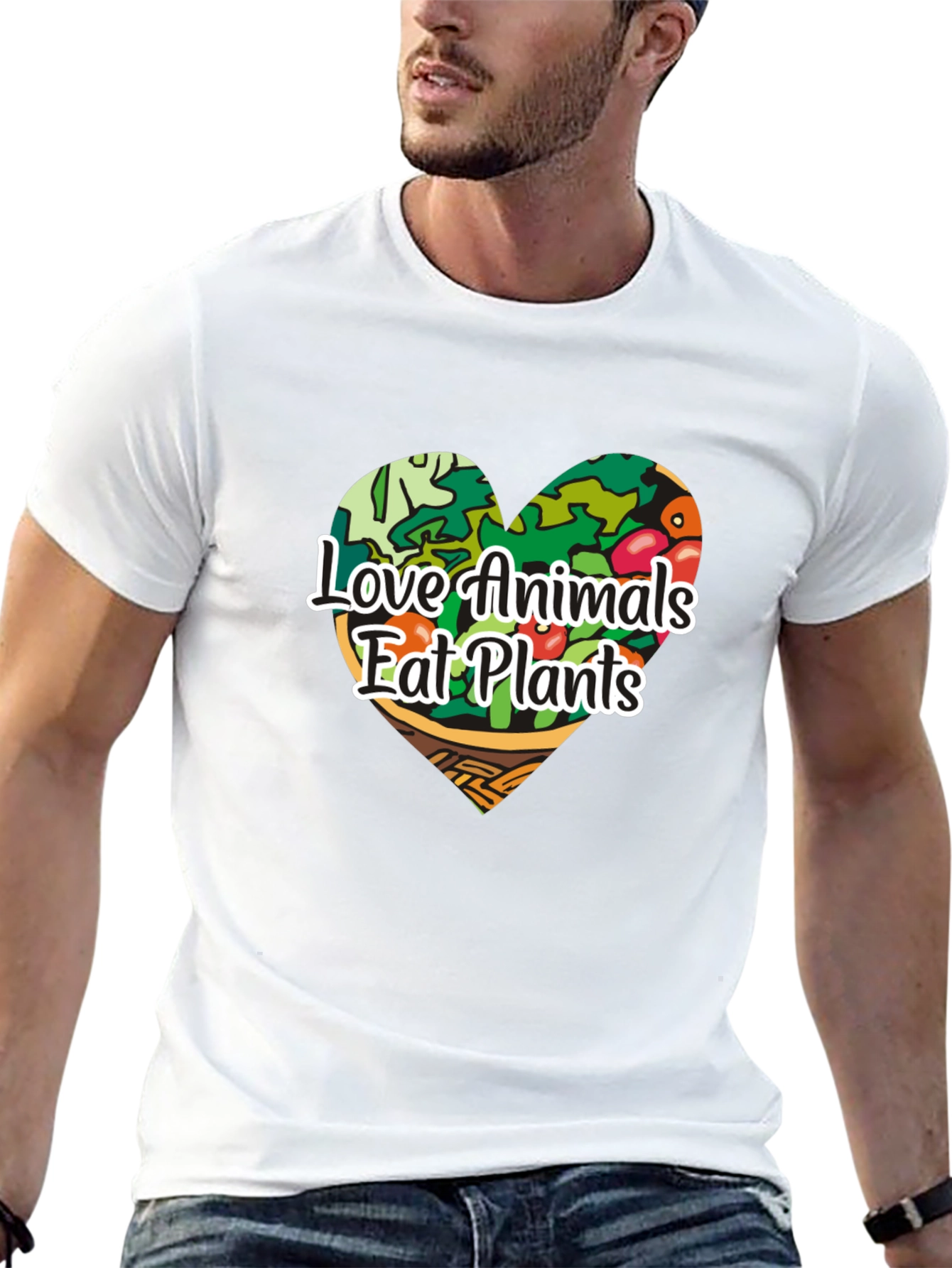 Vegan Love Animals Eat Plants Graphic Tee