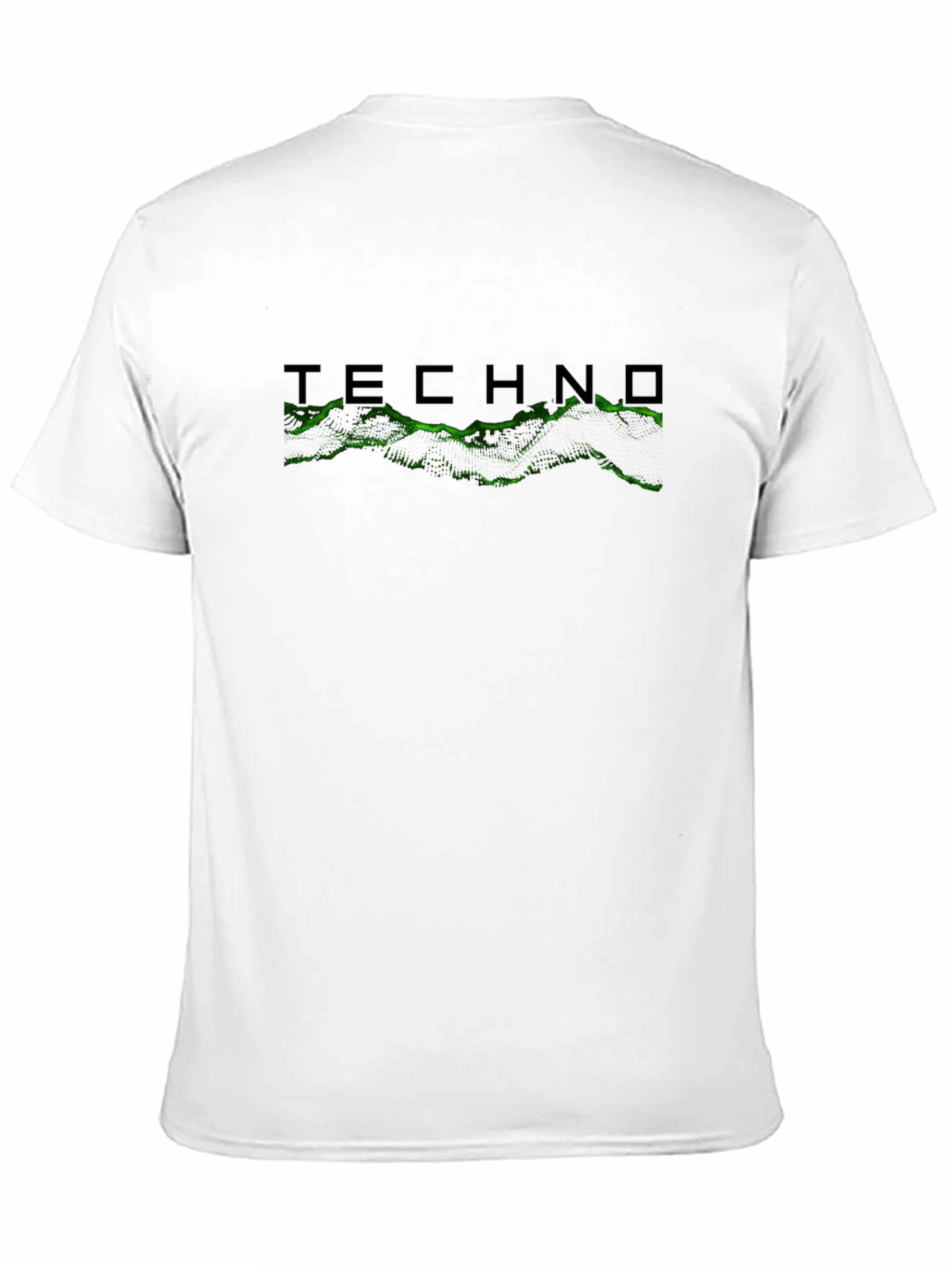 Techno Graphic Tee - Black Cotton Crew Neck