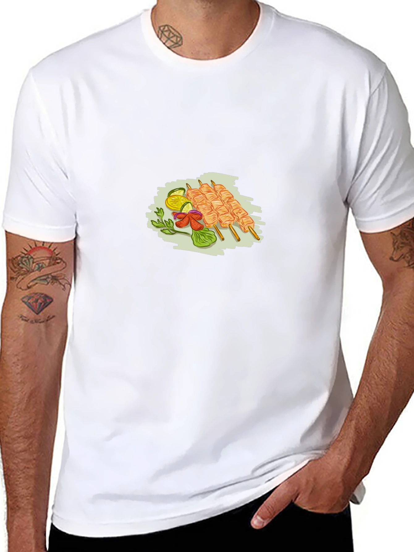 Unique Foodie T-Shirt: Skewers Design