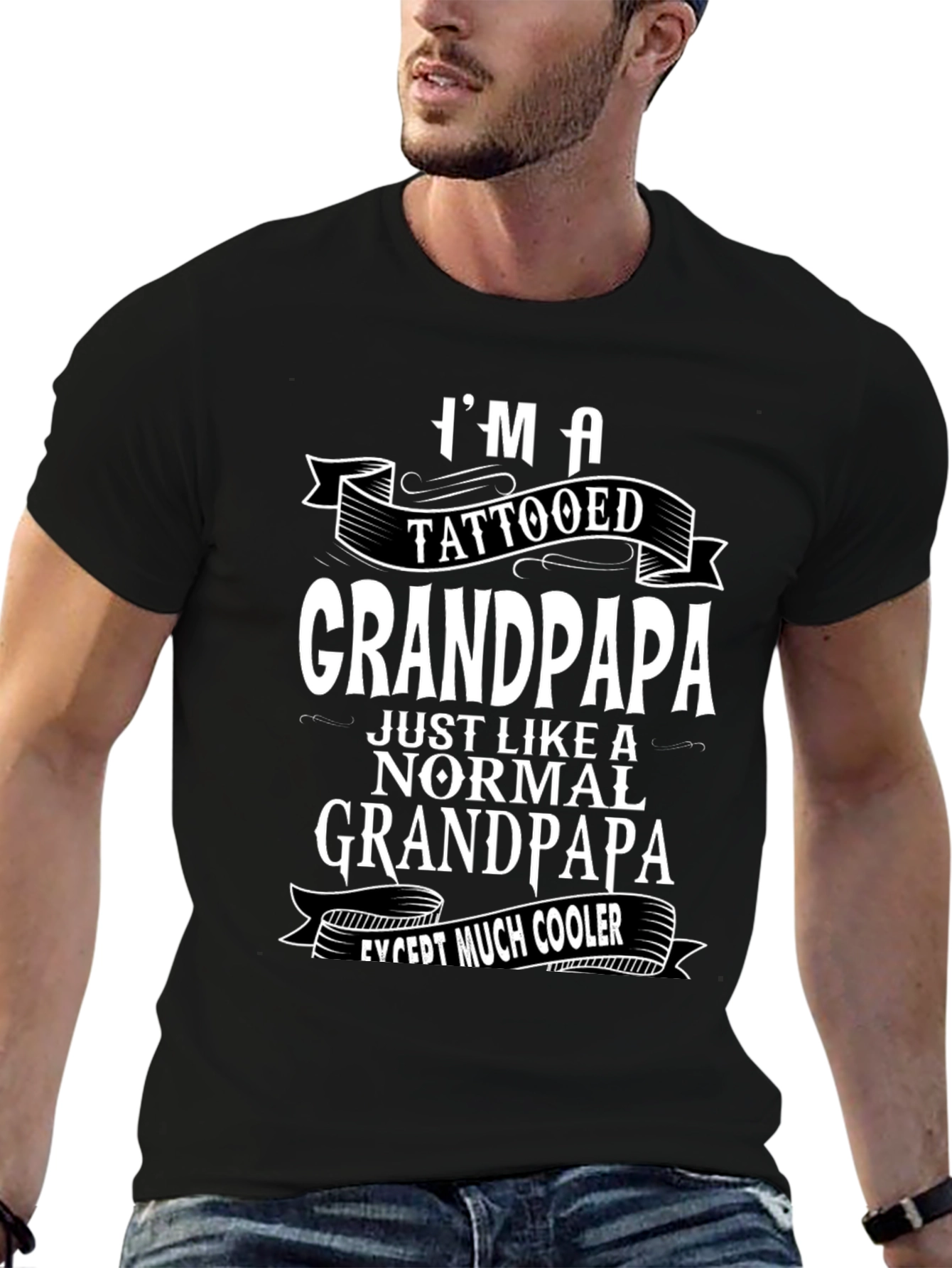 Tattooed Grandpapa Black T-Shirt