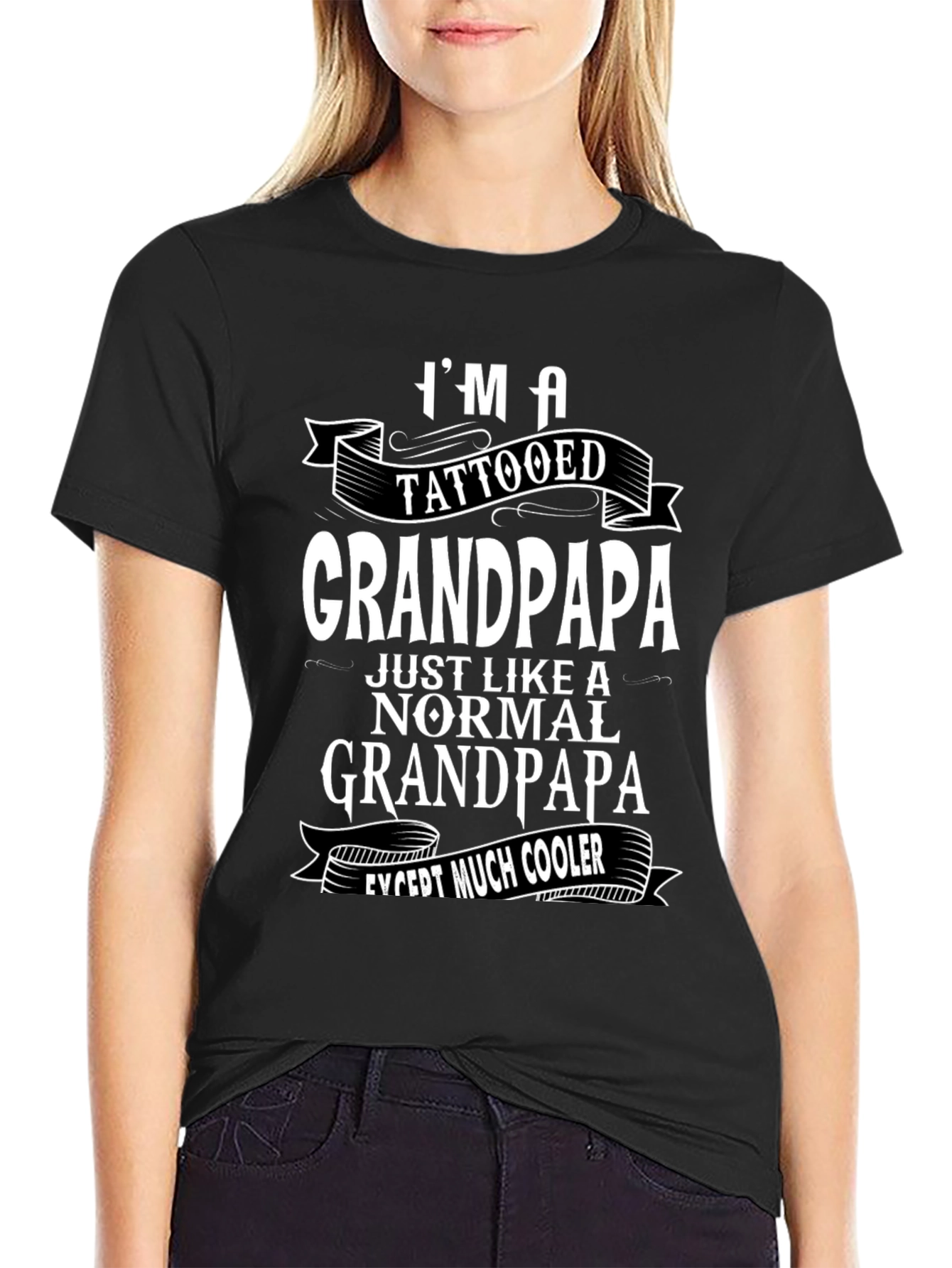 Tattooed Grandpapa Black T-Shirt