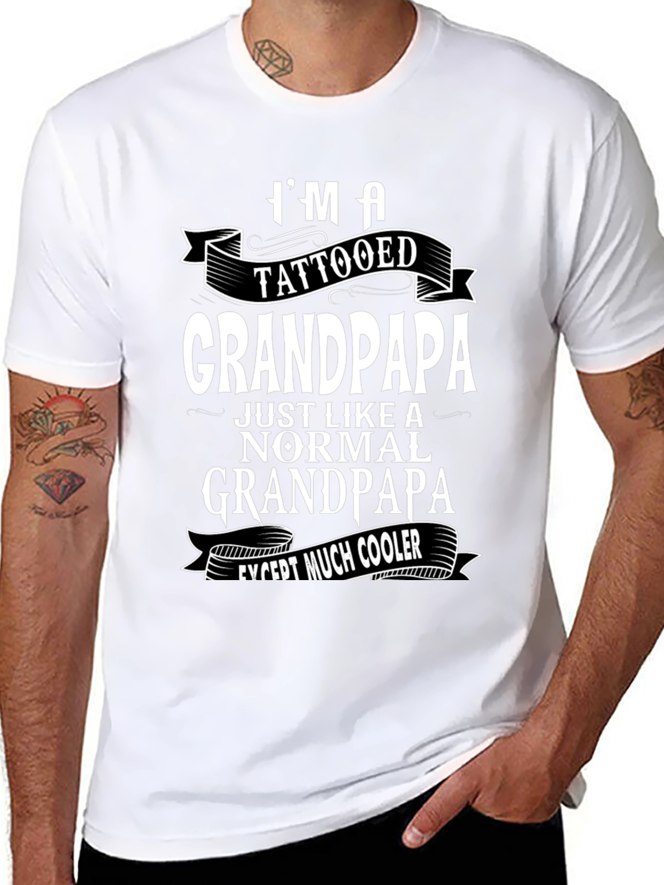 Tattooed Grandpapa Black T-Shirt