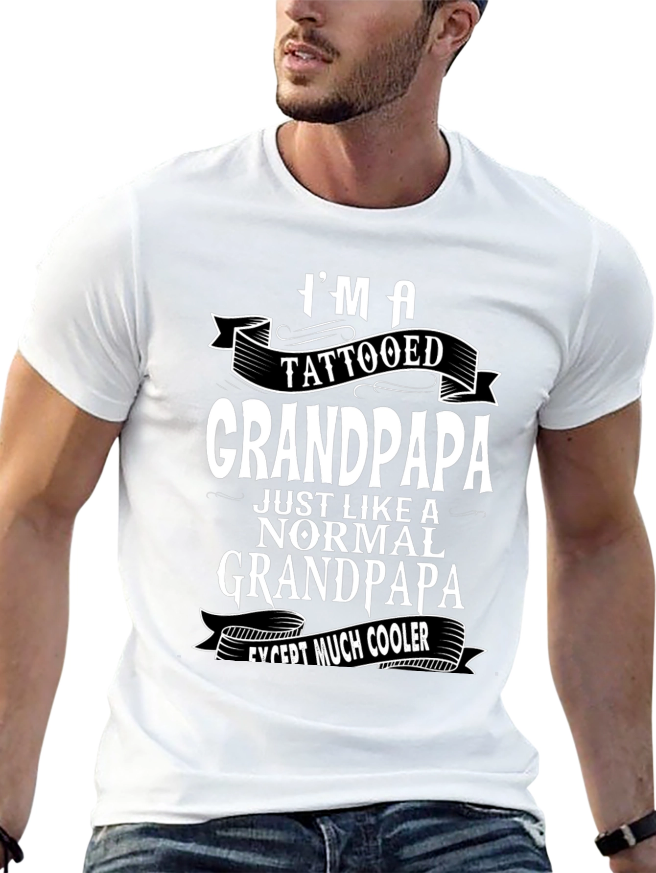Tattooed Grandpapa Black T-Shirt