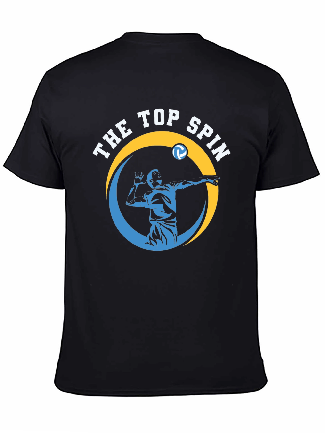 The Top Spin Volleyball Graphic Tee - Black