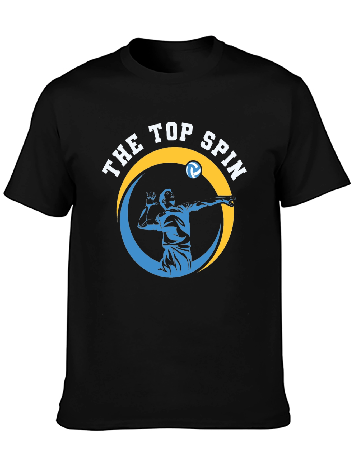 The Top Spin Volleyball Graphic Tee - Black