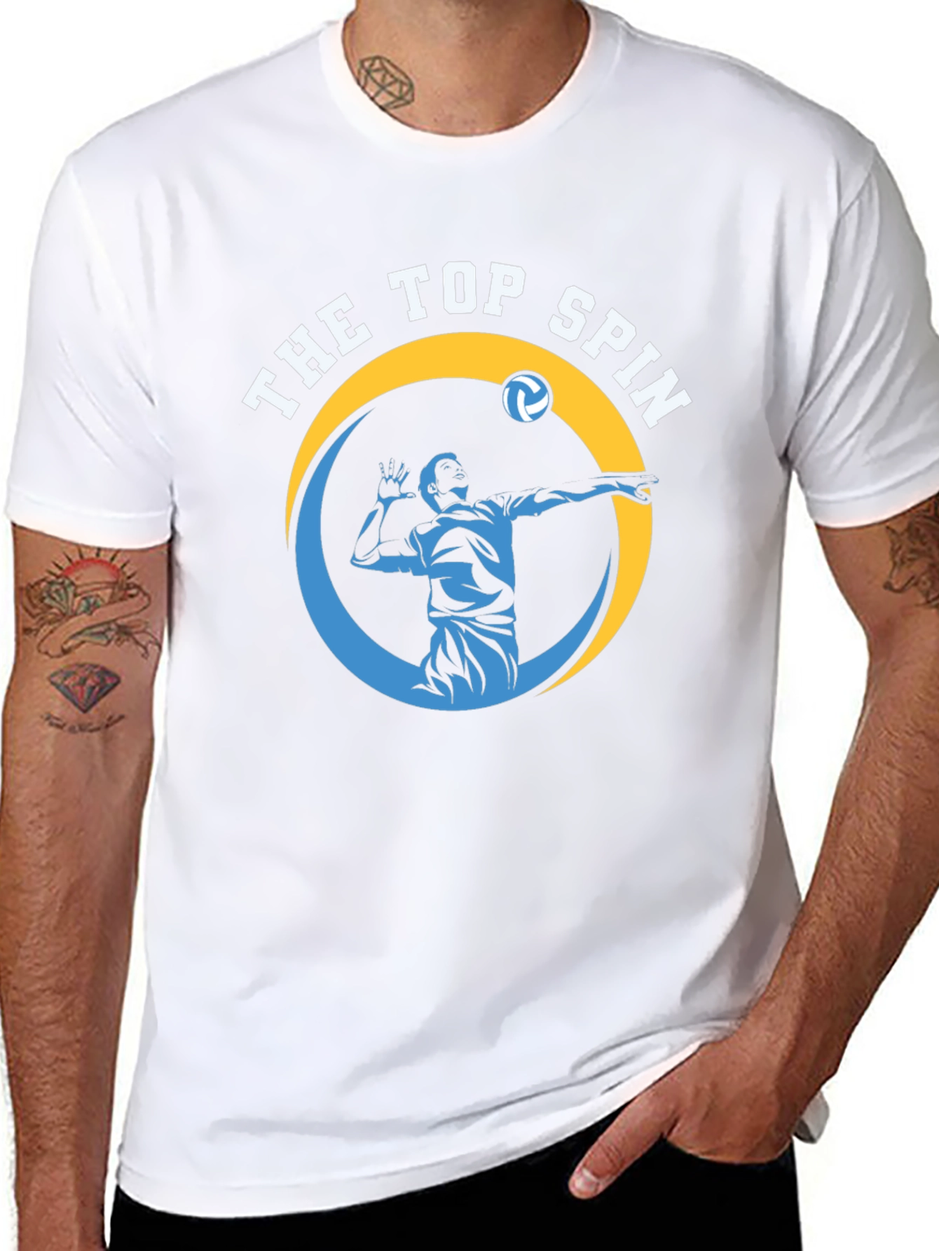 The Top Spin Volleyball Graphic Tee - Black