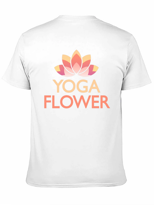 Yoga Flower Black T-Shirt - Meditative Style