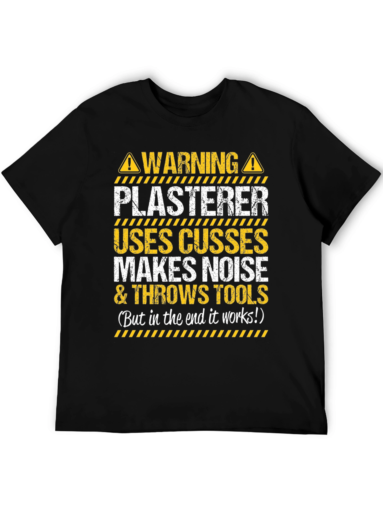 Warning Plasterer T-Shirt - Funny Construction Worker Tee