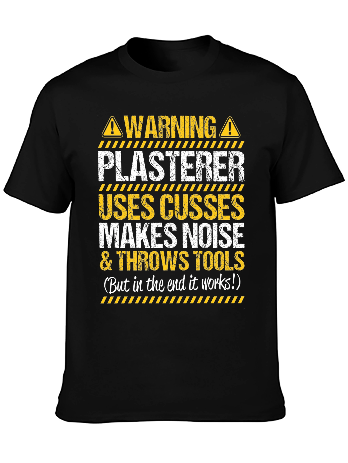Warning Plasterer T-Shirt - Funny Construction Worker Tee