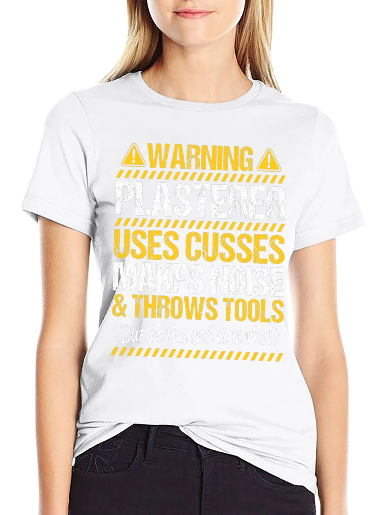 Warning Plasterer T-Shirt - Funny Construction Worker Tee