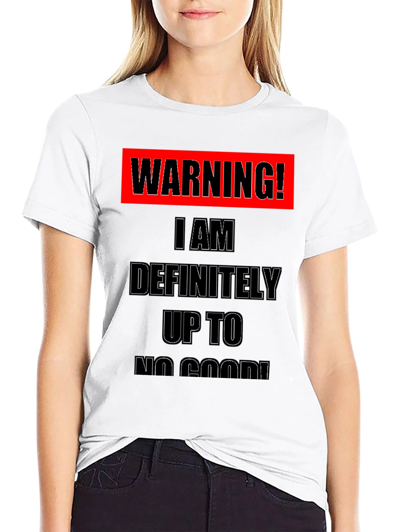 Warning! Up to No Good Black T-Shirt