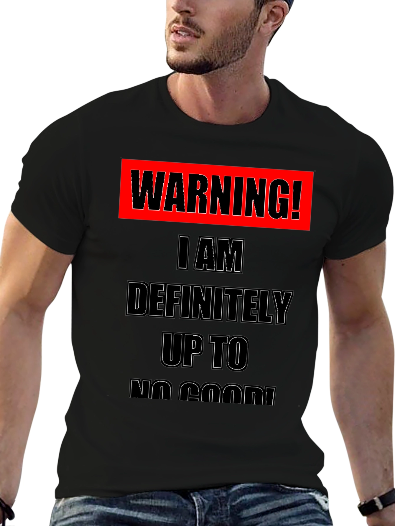 Warning! Up to No Good Black T-Shirt