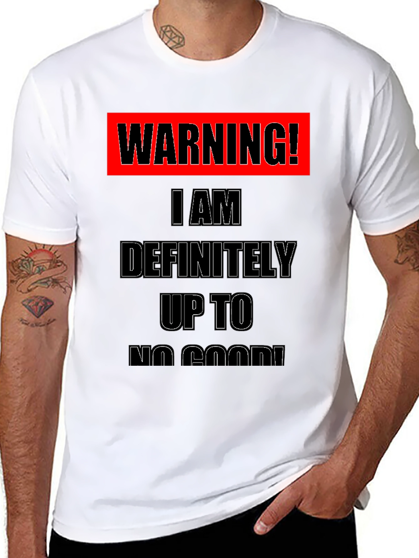 Warning! Up to No Good Black T-Shirt