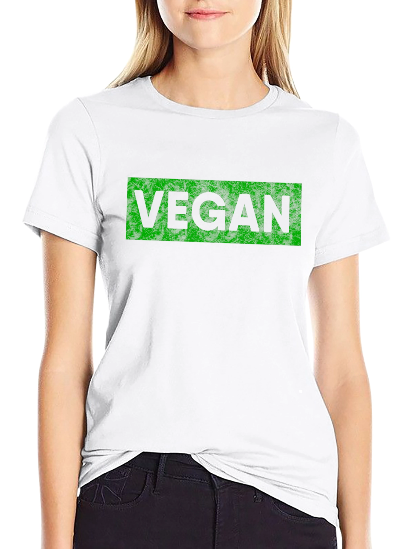 Vegan T-Shirt - Black with Green Lettering