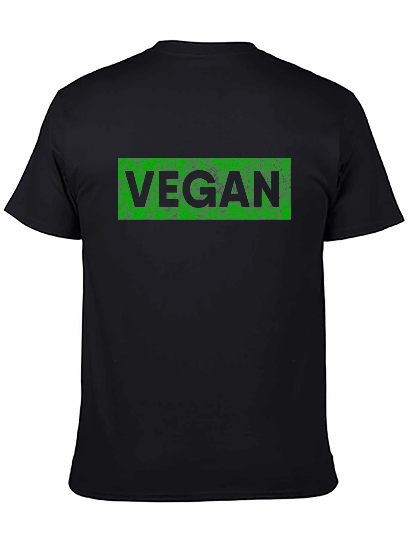 Vegan T-Shirt - Black with Green Lettering