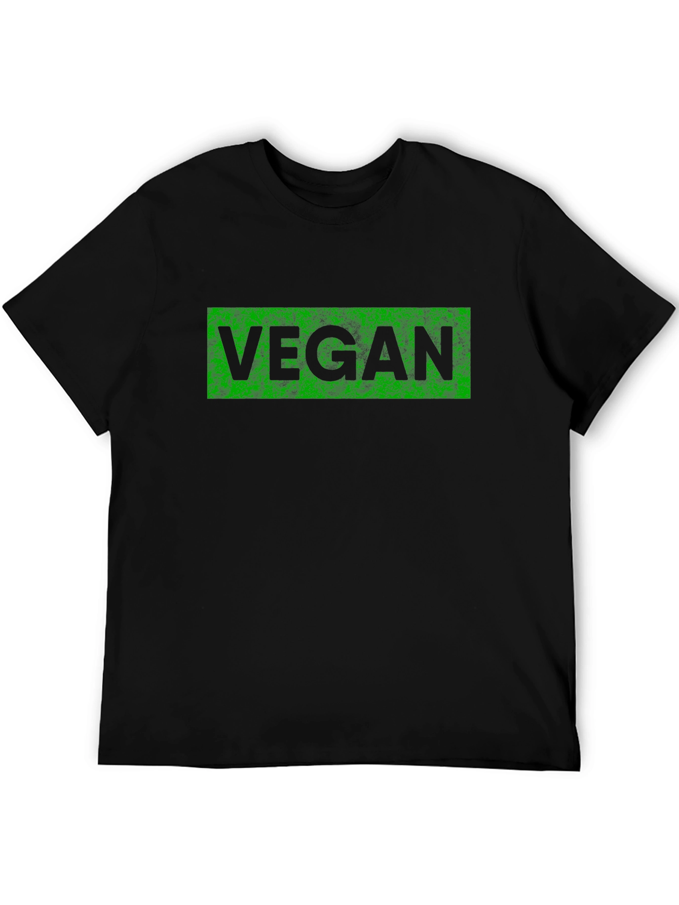Vegan T-Shirt - Black with Green Lettering