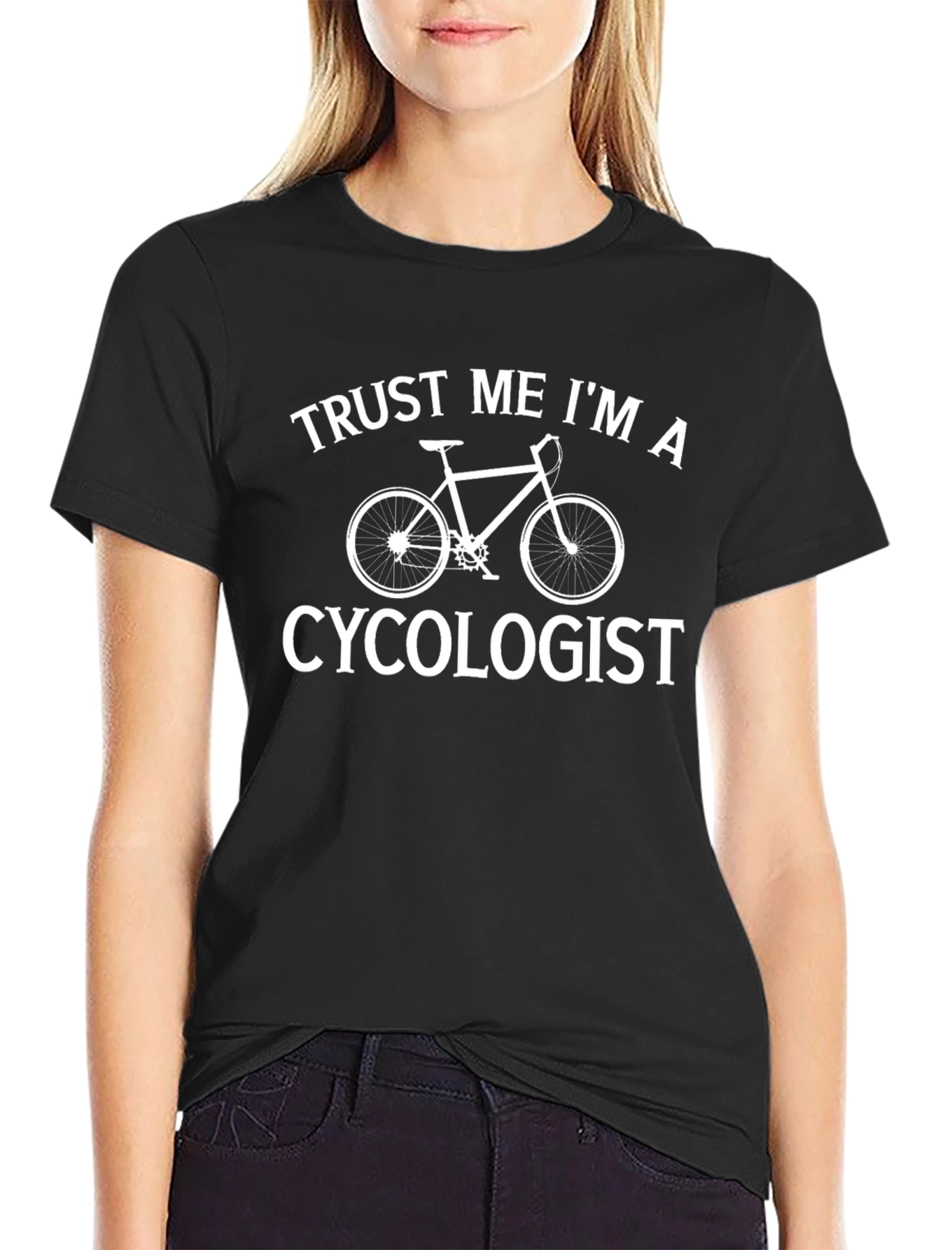 Trust Me Im A Cycologist Black T-Shirt