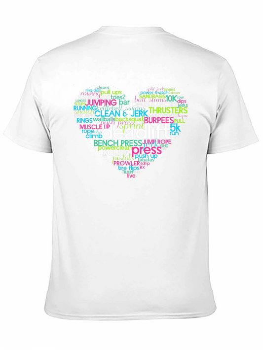 Workout Motivation Shirt - Deadlift Word Cloud Heart Design