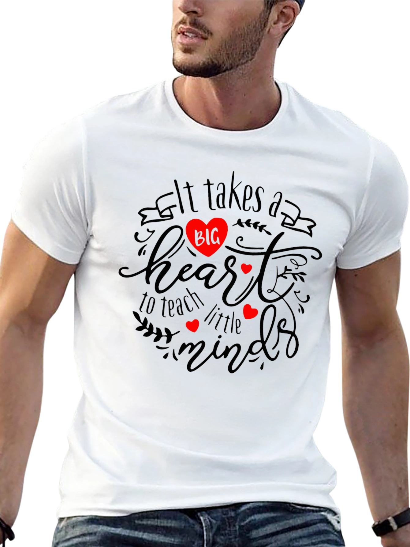 Teacher Heart T-Shirt - It Takes a Big Heart