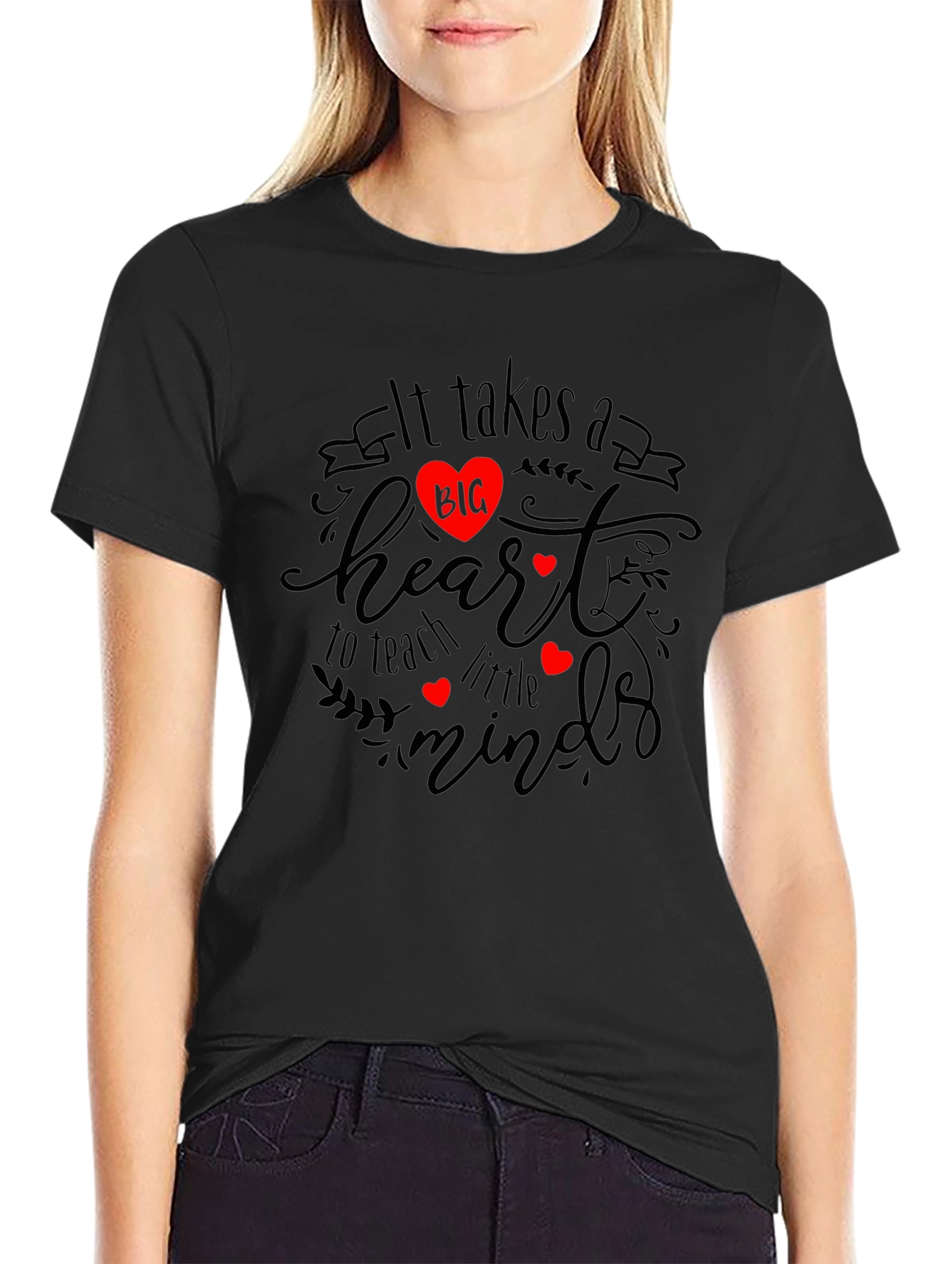 Teacher Heart T-Shirt - It Takes a Big Heart