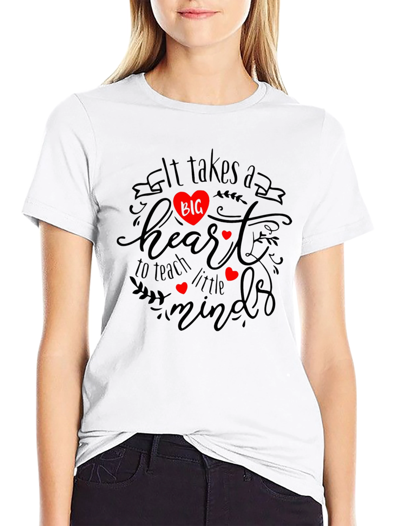 Teacher Heart T-Shirt - It Takes a Big Heart