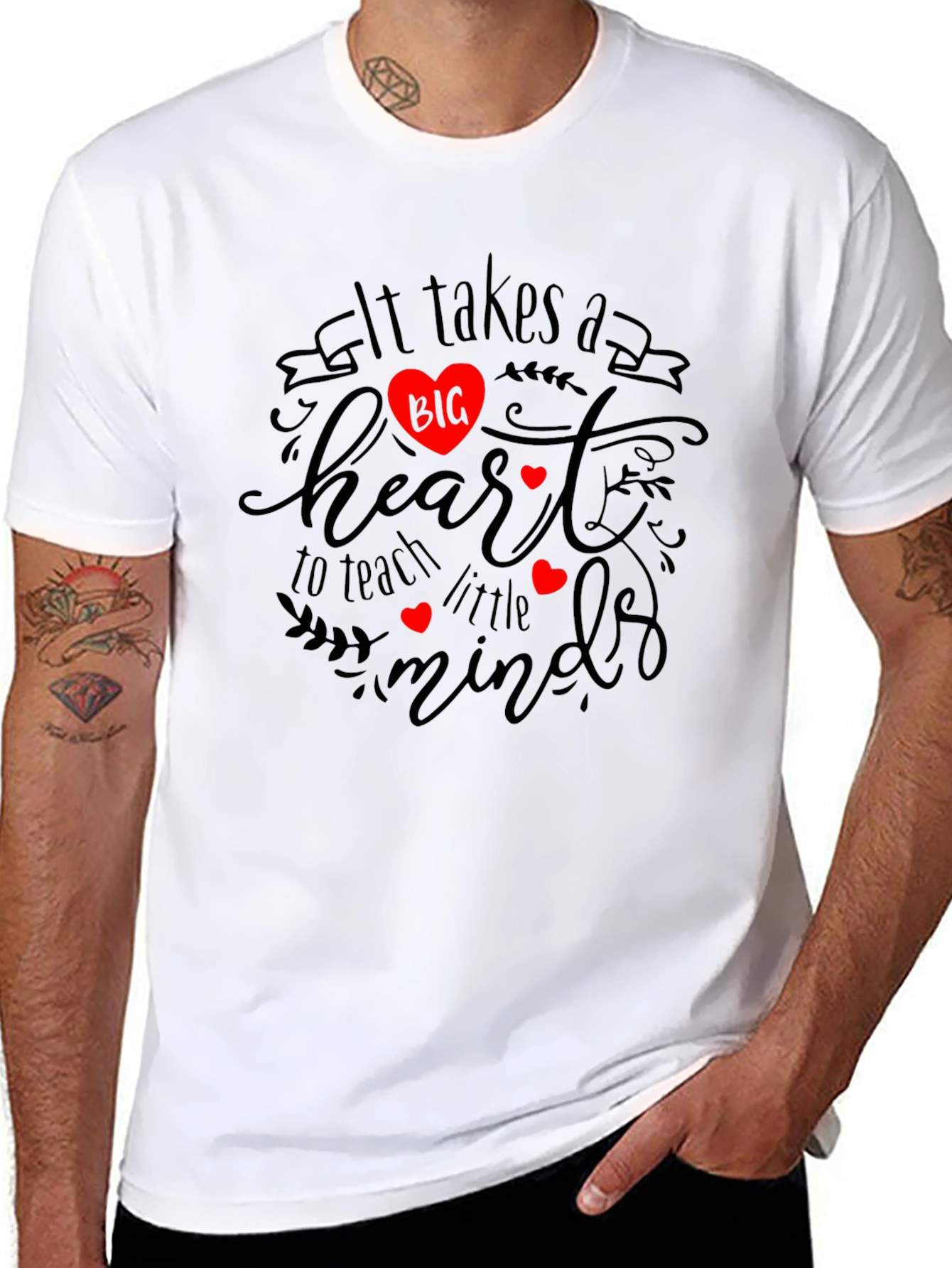 Teacher Heart T-Shirt - It Takes a Big Heart