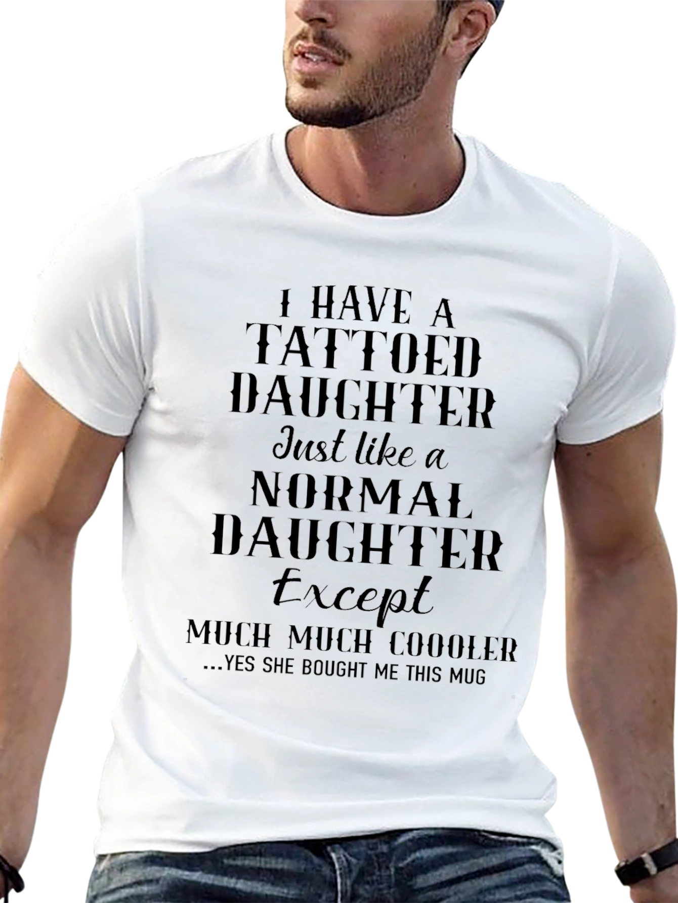 Tattooed Daughter Novelty Graphic T-Shirt