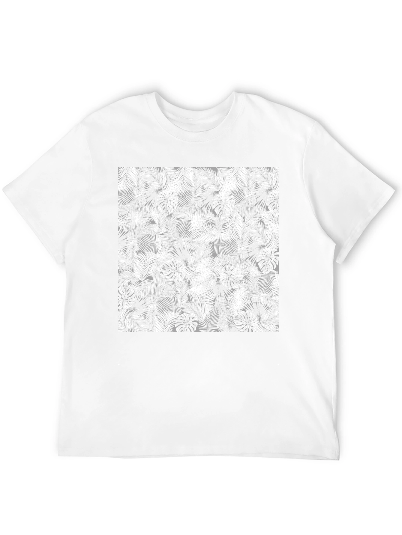 Tropical Leaf Print Tee - Black